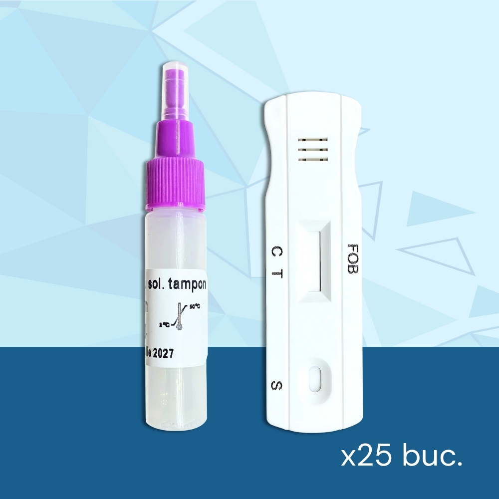 Test rapid hemoragii oculte (sânge în fecale), 25 teste